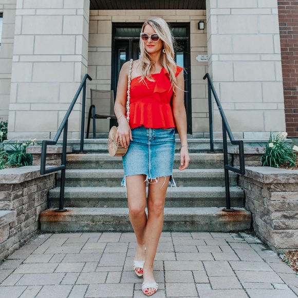 One Shoulder Ruffle Top - Picture 2 of 3